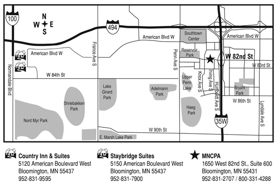 Map to MNCPA training center