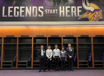 Scholars in the Viking locker at US Bank Stadium