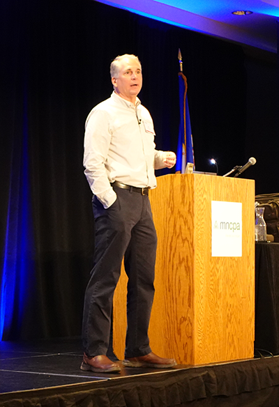 Pat speaking at a past Tax Conference